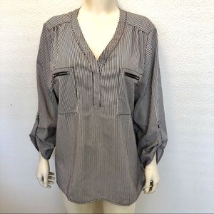 Adrienne Vittadini Black & White Top Size XL